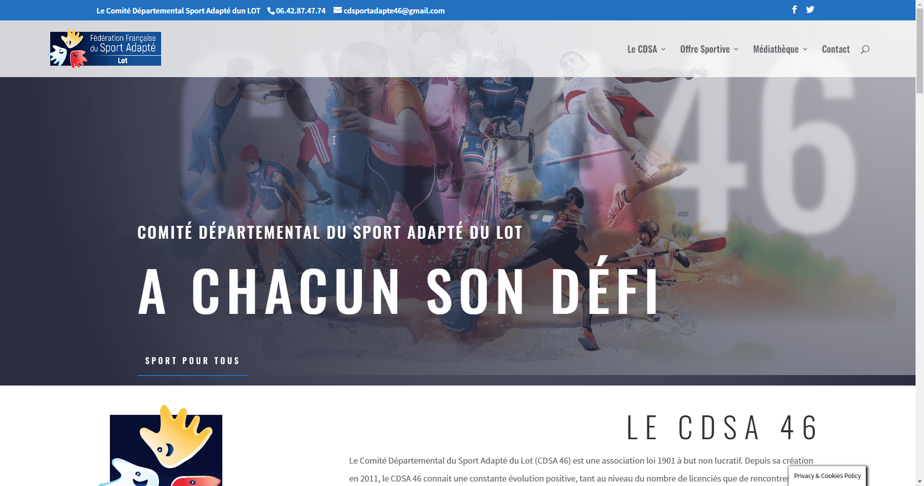 Site Web Sport Adapté Lot CDSA 46